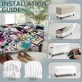 thumbnail image 7 of FOR U DESIGNS Geometric Dot Splash Print Flip-Top Storage Ottoman Slipcover Stretch Rectangle Foot Chest Cover with Elastic Band, Washable Non-Slip Stool Protector for Hotel Home, 7 of 7