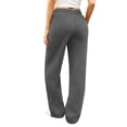 thumbnail image 7 of Women's Wide Leg Sweatpants Cotton Soft Fabric Drawstring with Low Waist Trendy Casual Baggy Dark Gray 2XL, 7 of 7