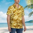 thumbnail image 5 of Mac N Cheese Hawaiian Shirts For Men, Summer Short-Sleeve Relaxed-Fit Button-Down Shirts Large, 5 of 9