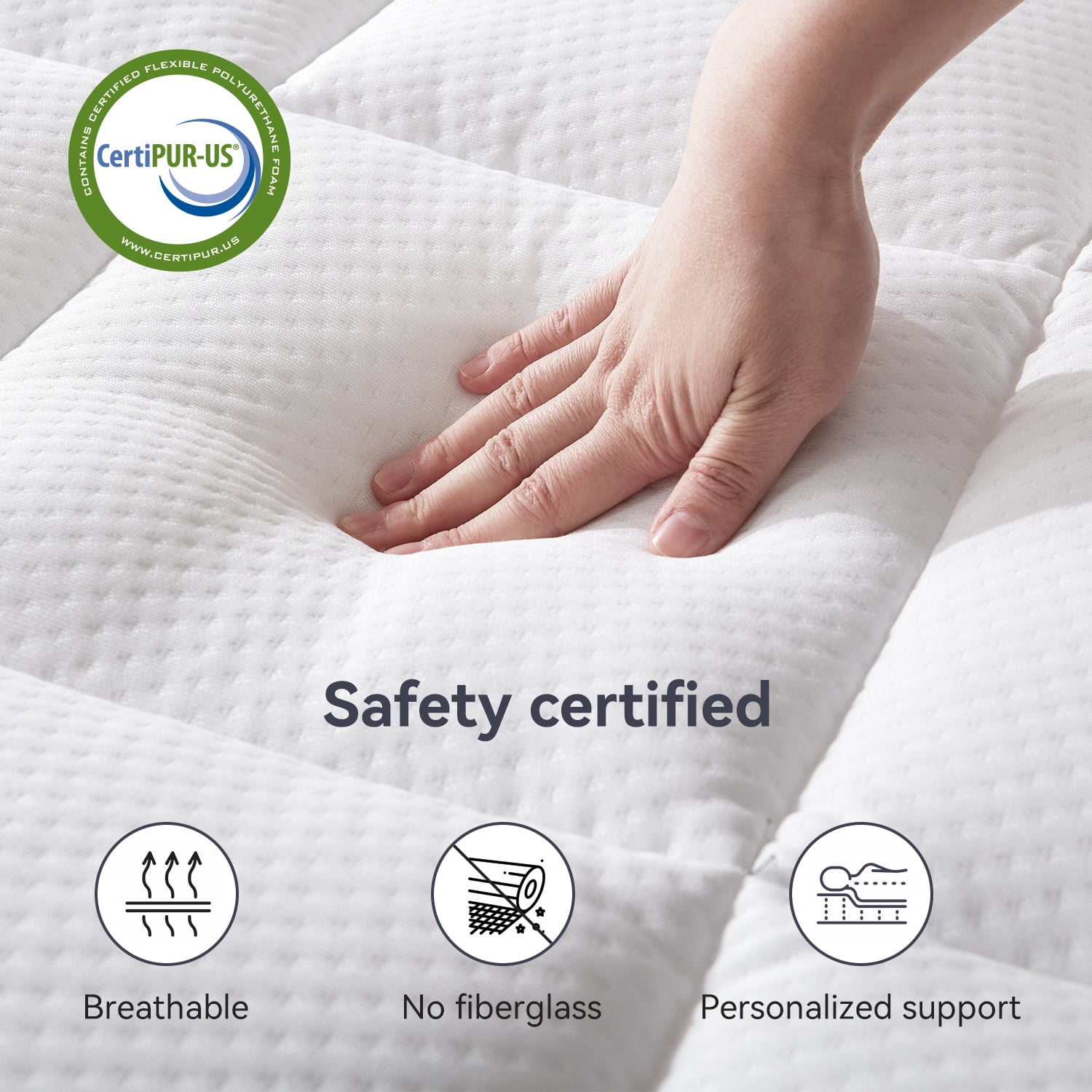 WARMKISS 8-Inch Gel Memory Foam Mattress, Queen, Pillow Top, Cooling
