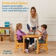 thumbnail image 5 of ECR4Kids 30in Round Hardwood Table and Chairs, 12in Seat, Kids Furniture, Honey, 3-Piece, 5 of 10