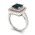 thumbnail image 2 of Clara Pucci 14K White/Rose Gold 2.07ct LondonBlueTopaz Halo Ring for Women, 2 of 8