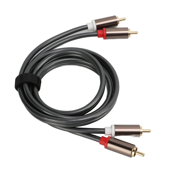 Amplifier Audio Cable, AV 4 Head 2 Way Metal Cables for Speakers for Subwoofer for CD Player