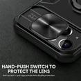 thumbnail image 6 of SaniMore for iPhone 13 Case, Anti-slip Bumper Sliding Camera Window 360° Rotating Ring Kickstand Hybird PC TPU Shell Heavy Duty Protective Anti-scratch Shockproof Drop Resistant Cover, Blue, 6 of 9