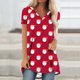 thumbnail image 1 of Fiudx Ofertas Flash Del Día Solo En Línea Top de Manga Corta con Cuello En V Raglán con Parte Delantera Corta y Espalda Larga con Estampado Navideño Informal a La Moda para Mujer, 1 of 5