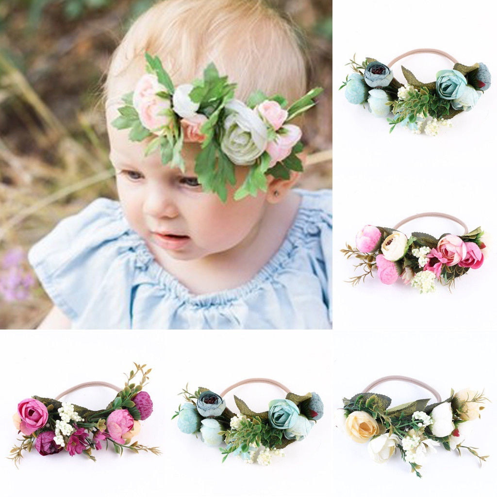 Kid Girl Baby Headband Toddler Lace Bow Flower Hair Band Accessories Headwear