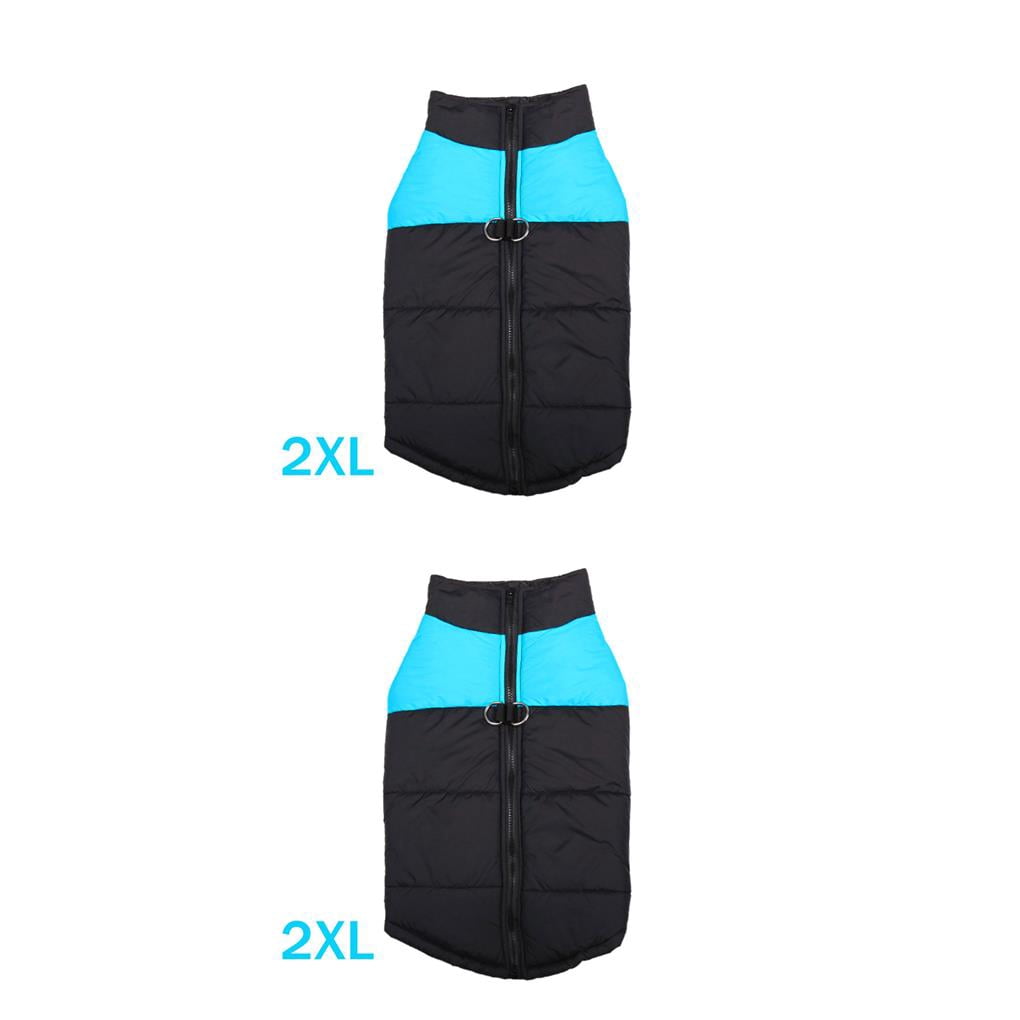 2pcs Padded Cold Winter Warm Vest Jacket Pet Clothes For Medium/Large Dogs