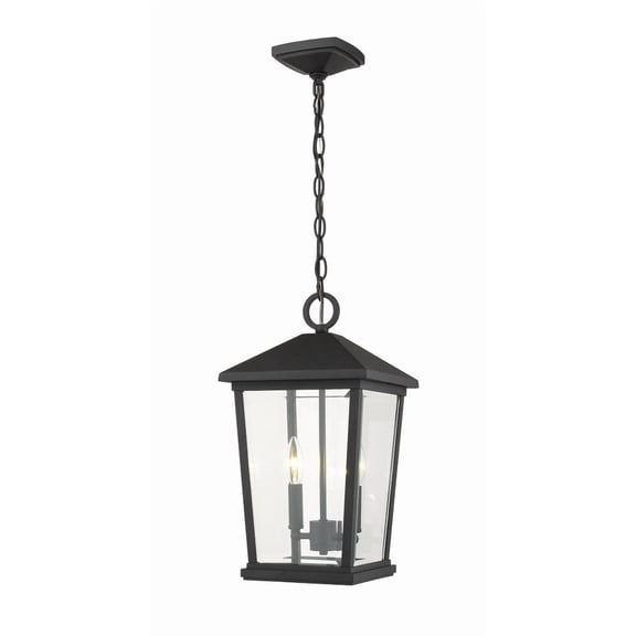 2 Light Outdoor Chain Mount Lantern In Transitional Style 9.5 Inches Wide By 17.5 Inches High-Black Finish Z-Lite 568Chb-Bk