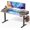 Brown, variant on Electric Standing Desk with Drawers, 48 Inch Height Adjustable Desk with Power Outlets & LED Lights, Sit Stand Table with Monitor Stand for Home, Office, White
