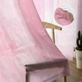 thumbnail image 5 of Pink Semi Sheer Curtains 108 Inch Length 2 Panels Set, Retro Oil Painting Modern Abstract Art Aesthetics Sheer Kitchen Curtain Privacy Voile Window Curtain for Living Room Bedroom Rod Pocket Drapes, 5 of 7