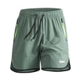 thumbnail image 2 of Men's 3-Inch Nylon Quick Dry Running Shorts, Elastic Waist Drawstring Athletic Shorts with Zipper Pockets, Lightweight Breathable Workout & Swim Shorts Size S-8XL Army Green, 2 of 9