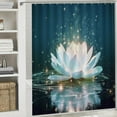 thumbnail image 6 of Creowell Flowers Sparkles Radiant Light Pretty Shower Curtain Polyester Fiber Chic Modern Bathroom Decor Home Bathtubs Bathroom Decoration with Hooks 69x72, 6 of 7