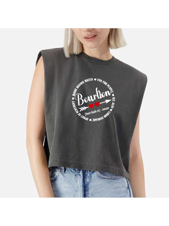Bourbon Definition Bourbon Noun Cap Sleeve Muscle Crop Shirt Women Sleeveless Baby Tee