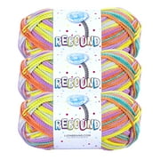 Lion Brand Yarn Rebound Rubber Elastic Medium Nylon Multi-Color Yarn 3 Pack