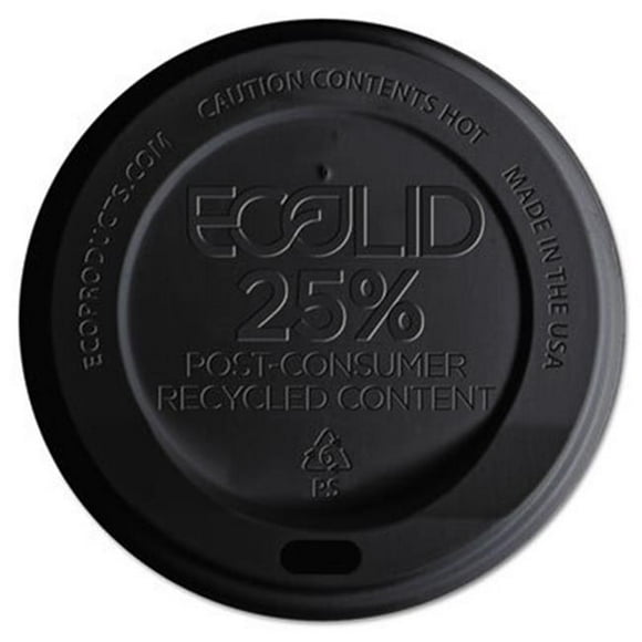 Eco-Products ECOEPHL16BR 10-20 oz Eco-Products EcoLid 25 Percentage Recy Content Hot Cup Lid, Black