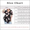 thumbnail image 3 of Women's Plus Size Blouses Summer Casual Floral Tunic Tops Sexy V Neck Short Sleeve Shirts, 3 of 3