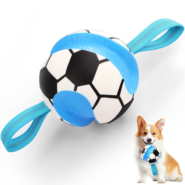 Juguete para Perro Eneston Balón de Fútbol con Correas para Mascotas Pequeñas y Medianas