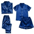 thumbnail image 1 of Pyjama pour Femmes Pyjama en Velours pour Femmes Ensemble de 4 Pcs Pyjama pour Femmes Pyjama Grande Taille pour Femmes Pyjama Décontracté Vêtements Femme Adulte Bleu Foncé Taille 5TG, 1 of 2