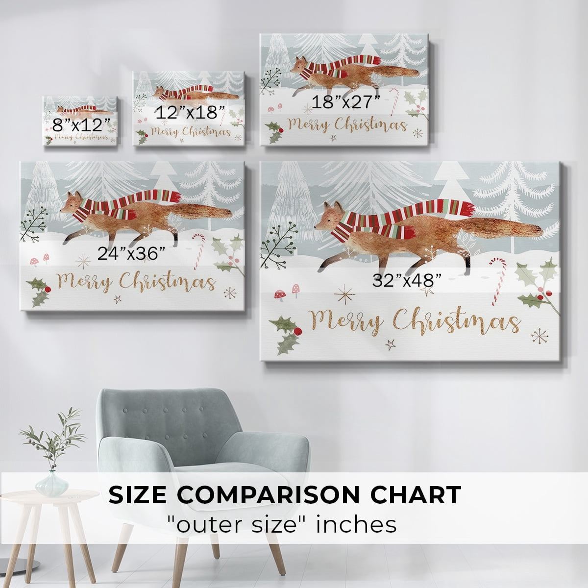 Woodland Christmas Collection A- Gallery Wrapped Canvas