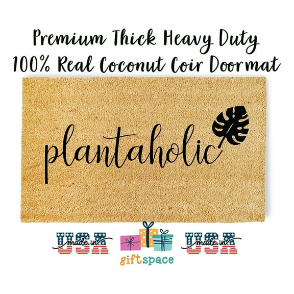 Doormat Plantaholic Monstera Leaf Plant Lady Albo s Botanical Decor C (18" x 30") #4063
