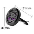 thumbnail image 4 of 30mm Car Aromatherapy Essential Oil Diffuser Stainless Steel Small Box with Ventilation Clip 11 Felt Pad-Rolled Branch Tree Black, 4 of 6