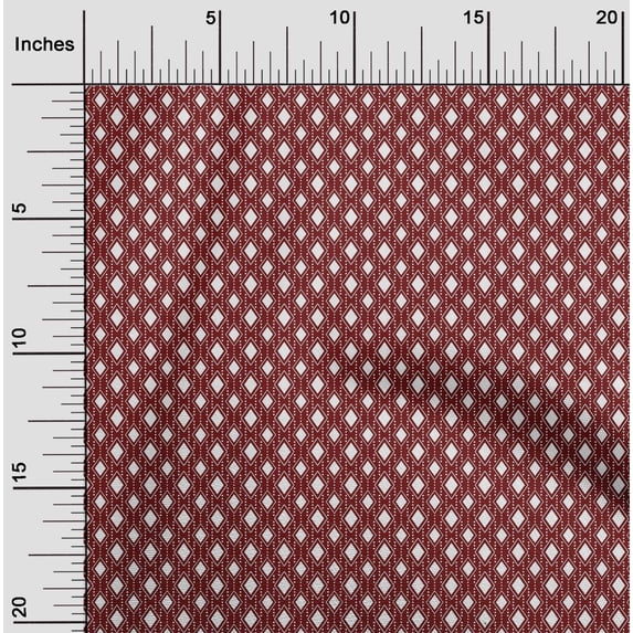 oneOone Rayon Dark Red Fabric Christmas Craft Projects Decor Fabric Printed By The Yard 56 Inch Wide