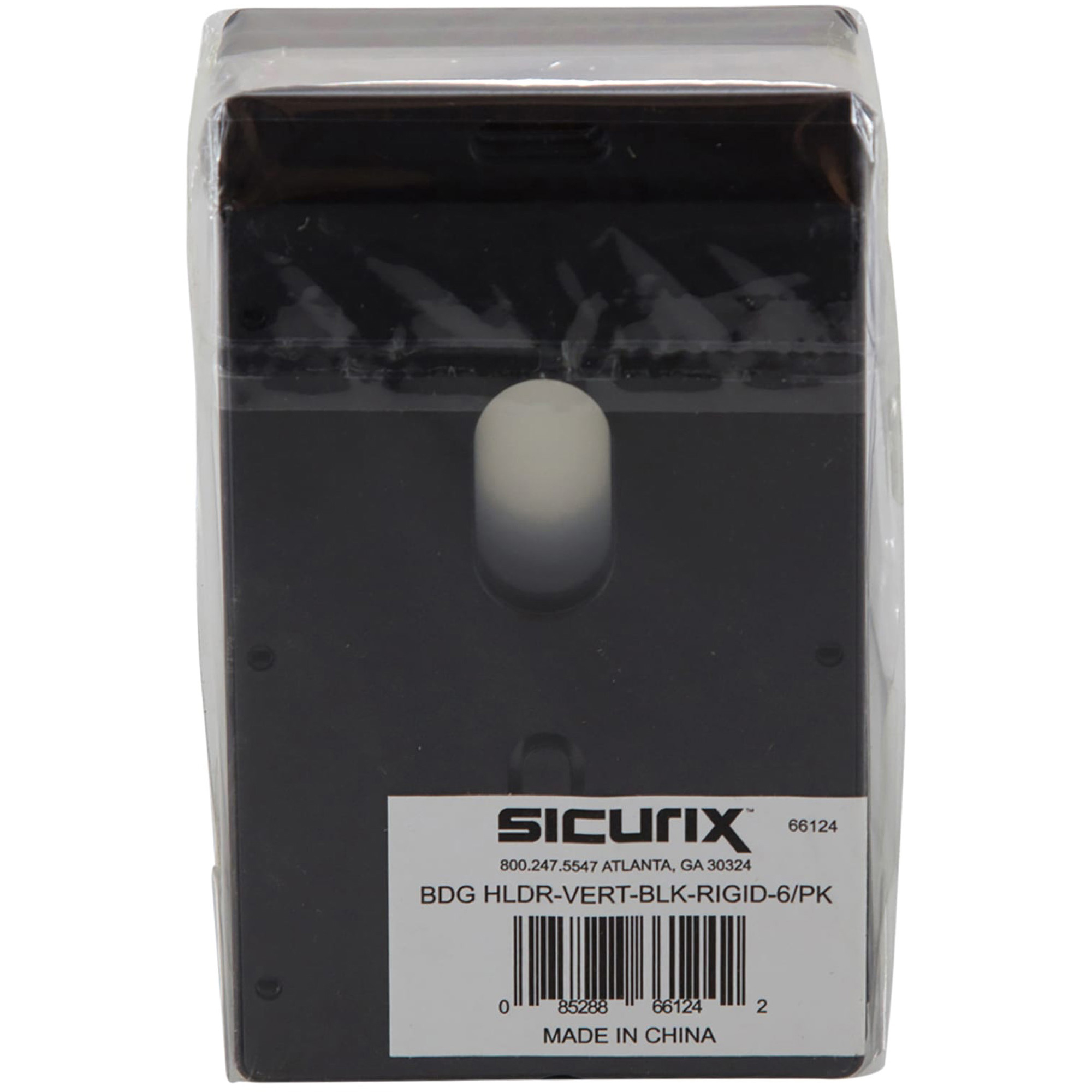 SICURIX Badge Holder - Vertical, Black, 6 / Pack (Quantity)