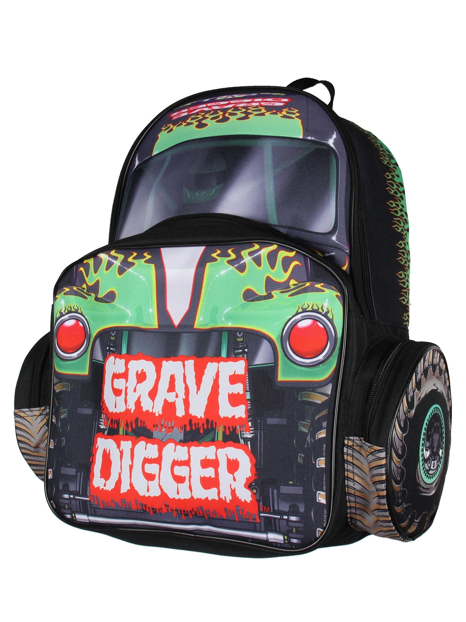 Monster Jam Grave Digger Truck Shaped Dual Compartment Tote Backpack Daily Use