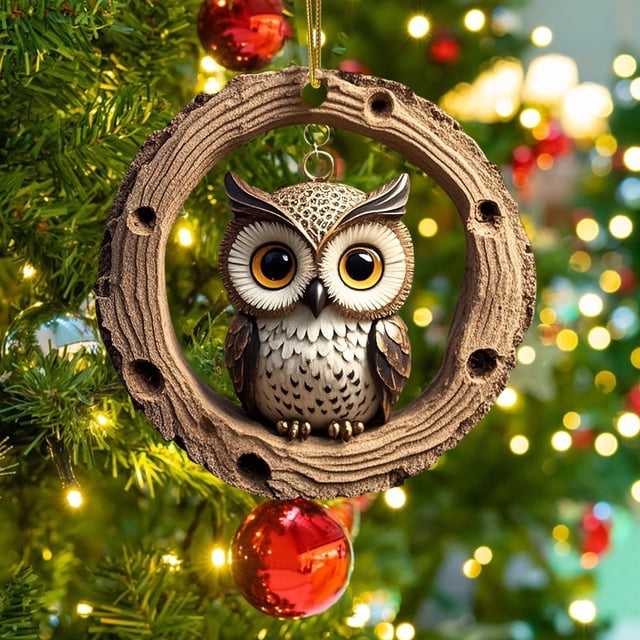 Adornos navideños Animales Adornos navideños Árbol de Navidad Animales Estampados Adornos acrílicos Decoraciones de animales del bosque Decoraciones navideñas Regalos de recuerdo Colgante Colgante