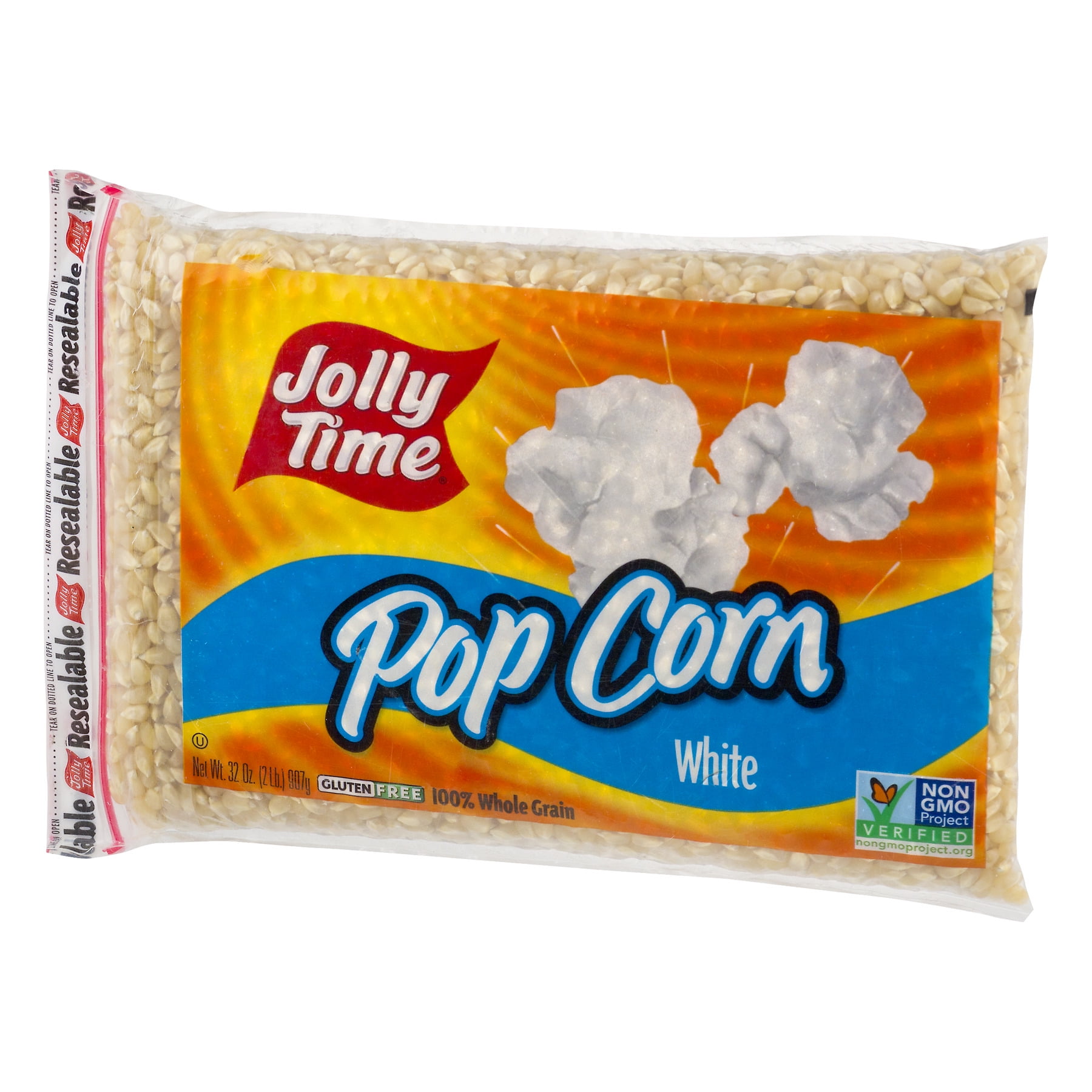 Jolly Time White Popcorn Kernels Bag, 32 oz Gluten-Free, Non-GMO