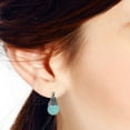 thumbnail image 3 of 10mm Turquoise  & Pyrite Studded Crown Sterling Silver Dangle Earrings, 3 of 4