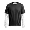 thumbnail image 7 of IAJDKMEK Men's Mock Layered Crewneck Top – Long Sleeve, Patchwork Design, Mens Casual Shirts, Fashionable Everyday Tee, 7 of 7
