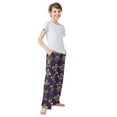 thumbnail image 4 of FORMRS Kids Pajama Pants with Pockets Size 13-14Y Boys Lounge Sleep Bottoms, Purple Flowers Pattern, 4 of 8
