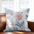 thumbnail image 2 of Summer Nautical Throw Pillow Cover Red Blue Coral Seashell Coastal Vintage Cotton Linen Cushion Cover Throw Pillow Case with Invisible Zipper for Couch Sofa Bed Chair Car 24x24 Inch, 2 of 9