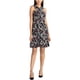 thumbnail image 1 of Vestido acampanado con Estampado de texto Rachel Roy negro 10, 1 of 1