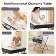 thumbnail image 3 of INFANS Baby Changing Table with Wheels, Portable Folding Diaper Station Nursery Organizer with Storage Basket, Hanging Rack, Adjustable Height, Safety Belt for Newborn Infant, 3 of 6