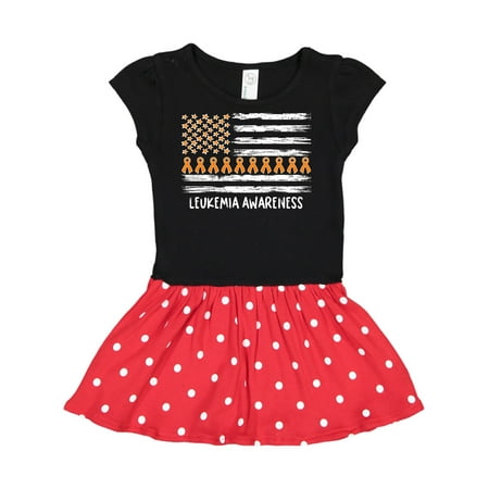 

Inktastic Leukemia Awareness Orange Ribbons and Flag Gift Toddler Girl Dress