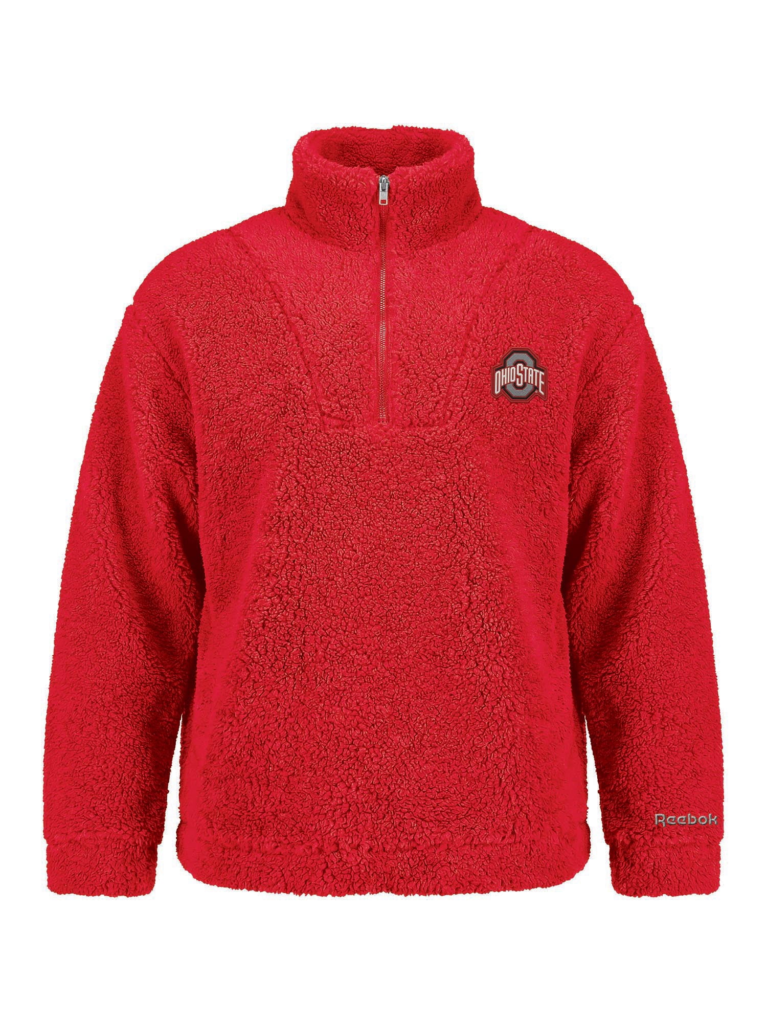 Ohio State Buckeyes Reebok Womens Relaxed Fit Qtr Zip Sherpa Pullover