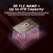 KingSpec XF 2280 2TB NVMe Gen4 SSD - 4800MB/s، M.2 PCIe 4.0 SSD مع فلاش NAND ثلاثي الأبعاد، محرك أقراص الحالة الصلبة الداخلي للكمبيوتر المحمول/سطح المكتب/PS5