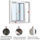 thumbnail image 3 of 6m Brush Strip, Windproof And Dustproof Self Adhesive Adhesive Brush Seal For Movable Windows And Doors, 9mm Width X 9mm Height, Gray, 3 of 4