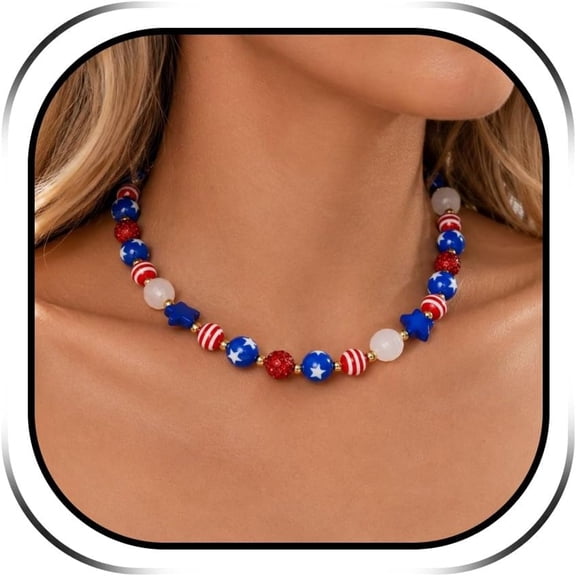 DESIGNICE Chunky Beaded Necklace for Women Colorful Statement Necklace Boho Beaded Necklace Vibrant Beads Necklace Summer Beach Vacation Jewelry Gift for Women