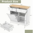 thumbnail image 3 of LOKO Kitchen Tilt Out Trash Cabinet With 2 Drawers & Adjustable Shelf, Pet Proof With Rubber Wood Tabletop, Ideal for Living Room, Dining Room (White), 3 of 9