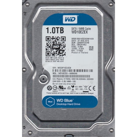 WD10EZEX-00BN5A0, DCM DANNHT2CHB, Western Digital 1TB SATA 3.5 Hard Drive