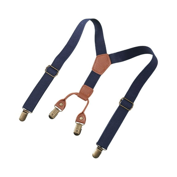 shamjina Boys Suspender Adjustable Elastic Shoulder Straps with 4 Clips Tuxedo Suspenders