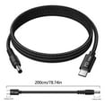 thumbnail image 3 of USB C to DC5521 5.5x2.1mm Adapter Cable 200cm 10 Adapter Tips PD100W for Wide Compatibility PD20V5A 100W, 3 of 9