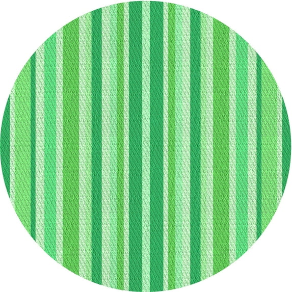 Ahgly Company Indoor Round Patterned Stoplight Go Green Area Rugs, 6' Round