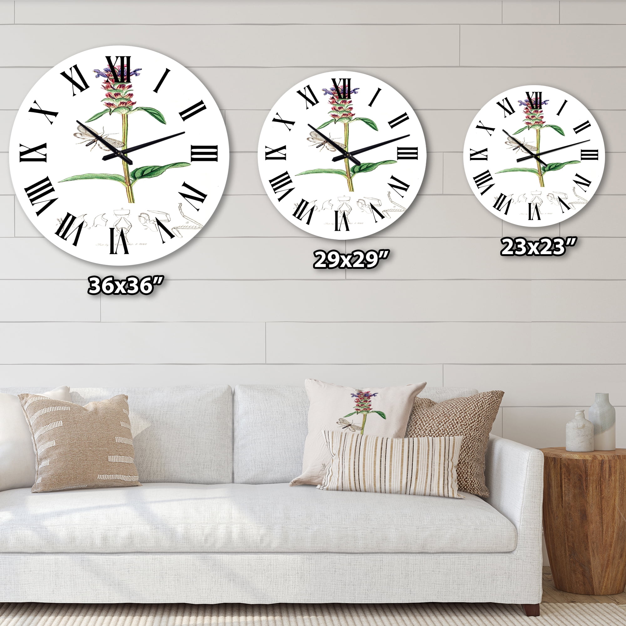 Designart 1 in Farmhouse Wall Clock