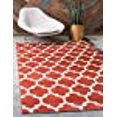 thumbnail image 2 of Unique Loom 3116950 Tapis Rectangulaire 5 x 8 Pi. Philadelphia Treillis, Terracotta, 2 of 10
