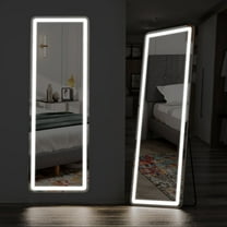 BIGLEAP 21” x 64” White Modern LED Lighted Full Length Floor Mirror