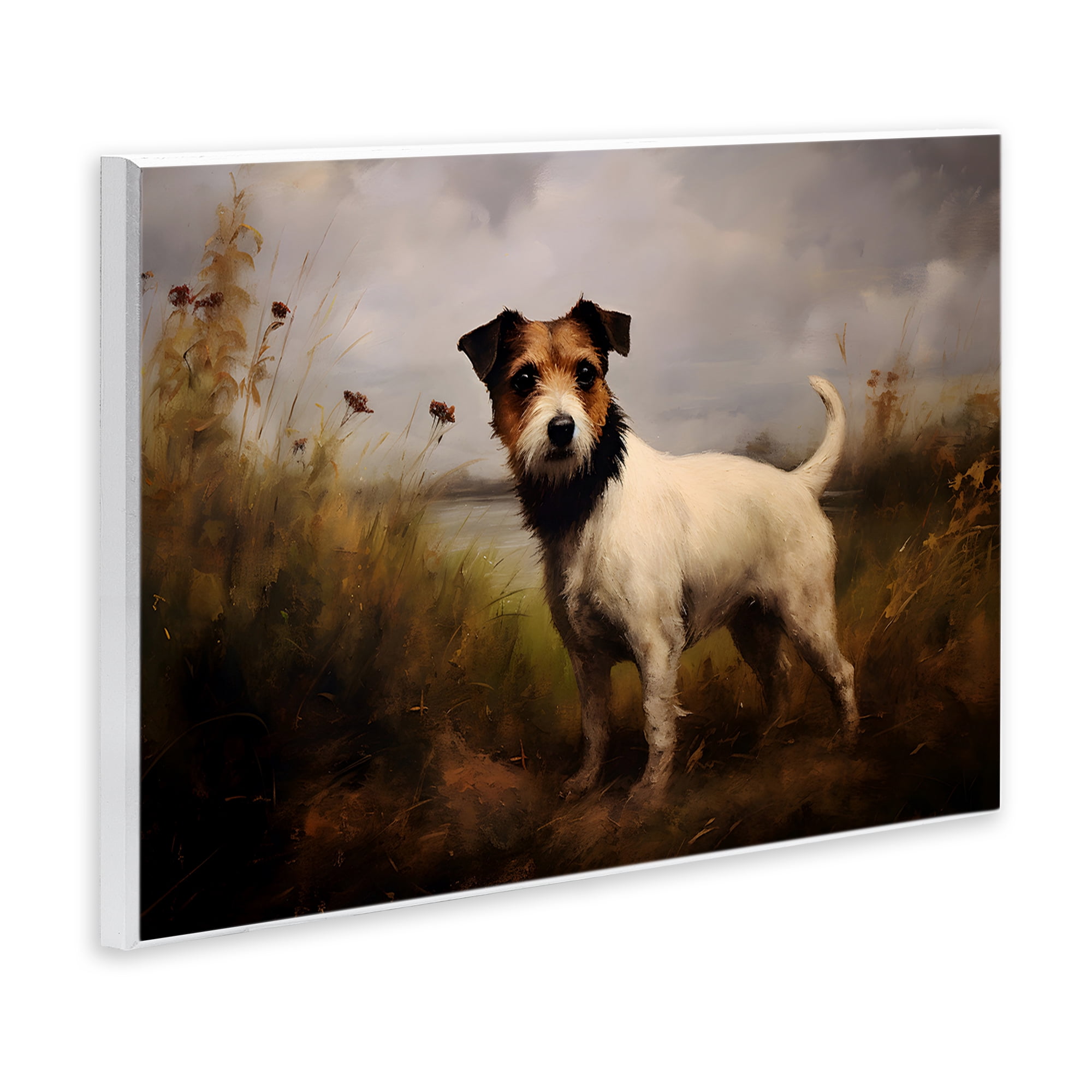 Stupell Industries Jack Russell Terrier Landscape Landscape Painting Unframed Art Print Wall Art, 15 x 10